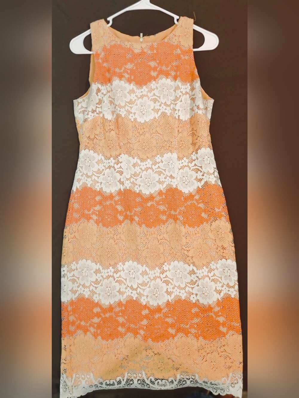 New York & Company Lace Dress Size 6 Yellow, Orange And Cream